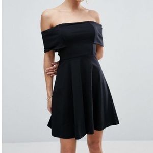 Asos deep Bardot mini skater dress